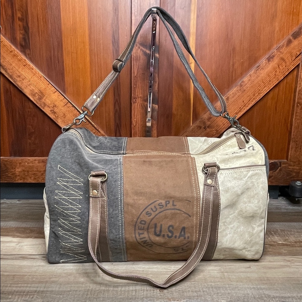 Myra Large duffel Bag Vintage USA Upcycled duffle NWT